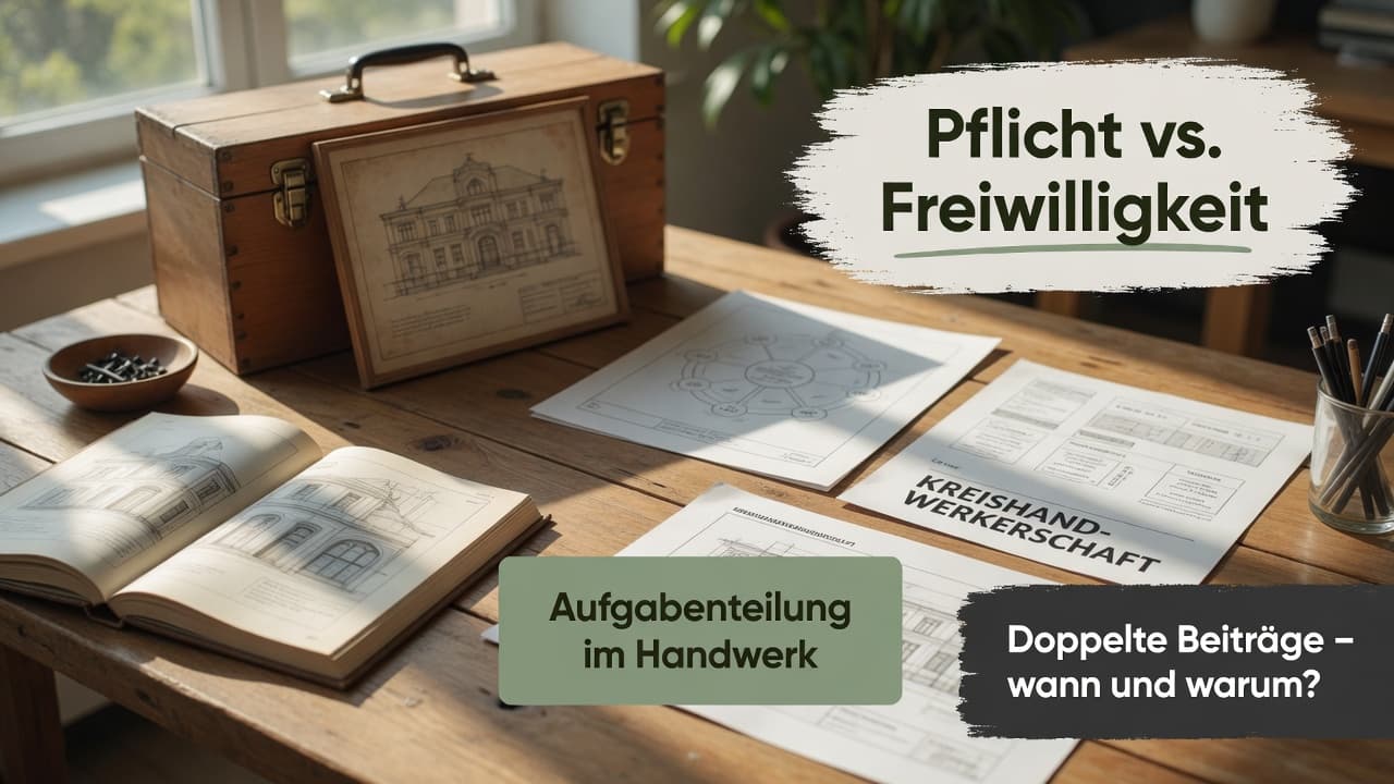 Gegenüberstellung zweier Säulen: Handwerkskammer als Pflicht und Innung als freiwillige Mitgliedschaft