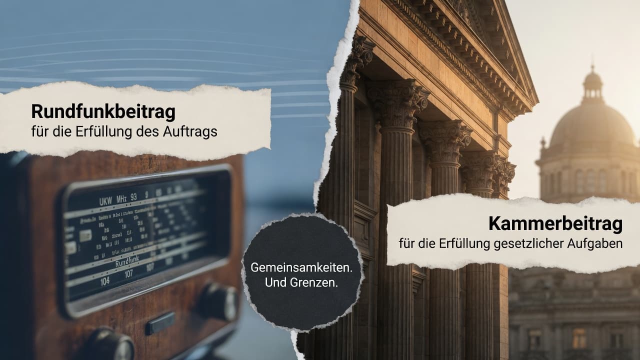 Gegenüberstellung von Rundfunkbeitrag und Kammerbeitrag als Pflichtabgaben