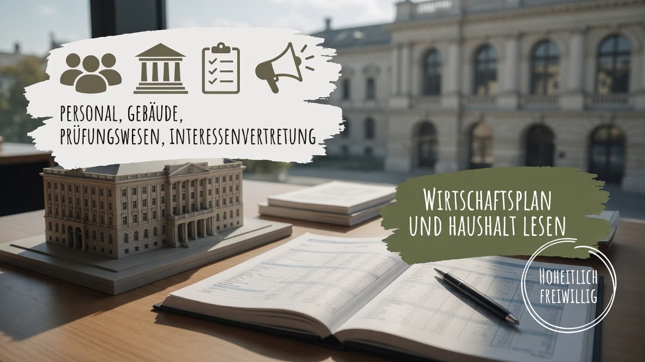 Aufgefächerter Kammerhaushalt mit Posten für Personal, Gebäude, Prüfungswesen und Interessenvertretung