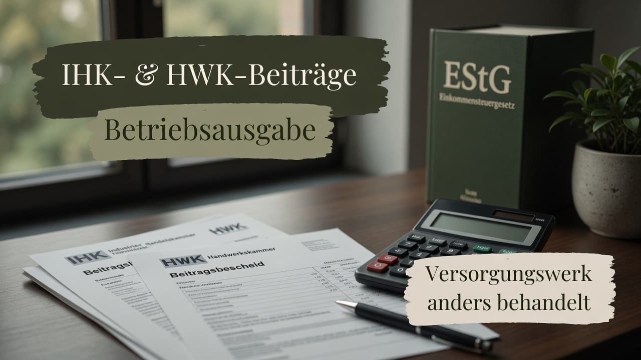 Beitragsbescheid wird einer Steuererklärung als Betriebsausgabe zugeordnet, daneben getrennt davon ein Versorgungswerks-Beitrag