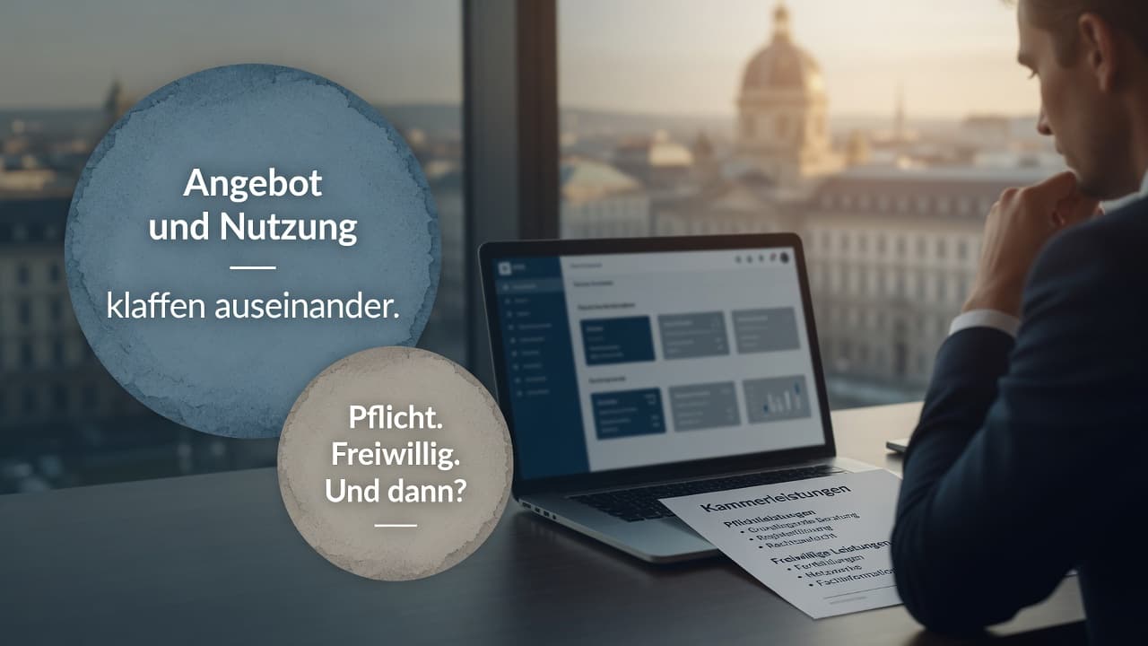 Diagramm, das die Lücke zwischen angebotenen und tatsächlich genutzten Kammerleistungen zeigt