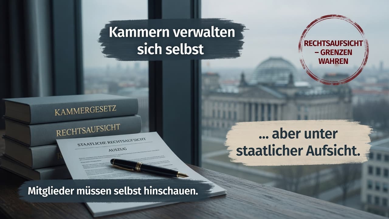 Schematische Darstellung der staatlichen Rechtsaufsicht über eine Kammer als Körperschaft des öffentlichen Rechts