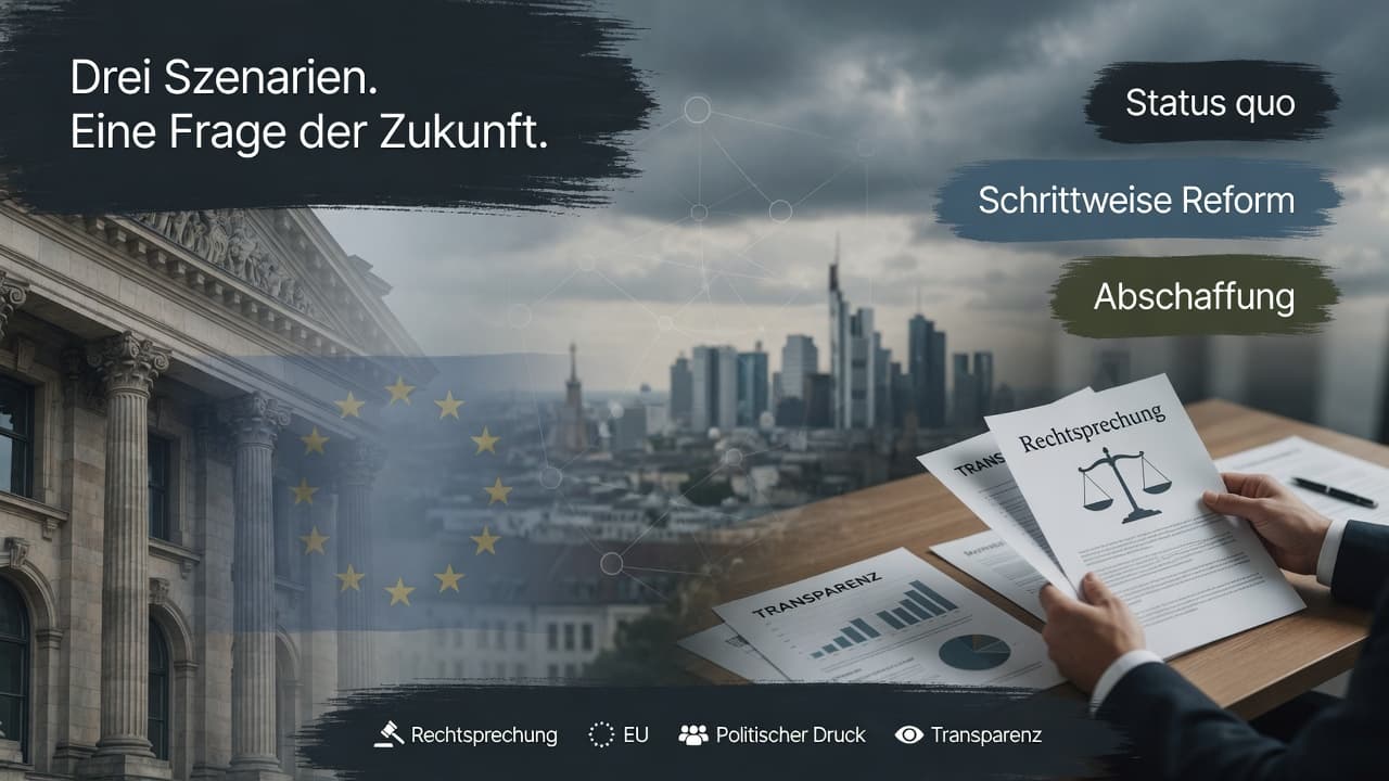 Schaubild mit Zukunftsszenarien für die Kammer-Pflichtmitgliedschaft